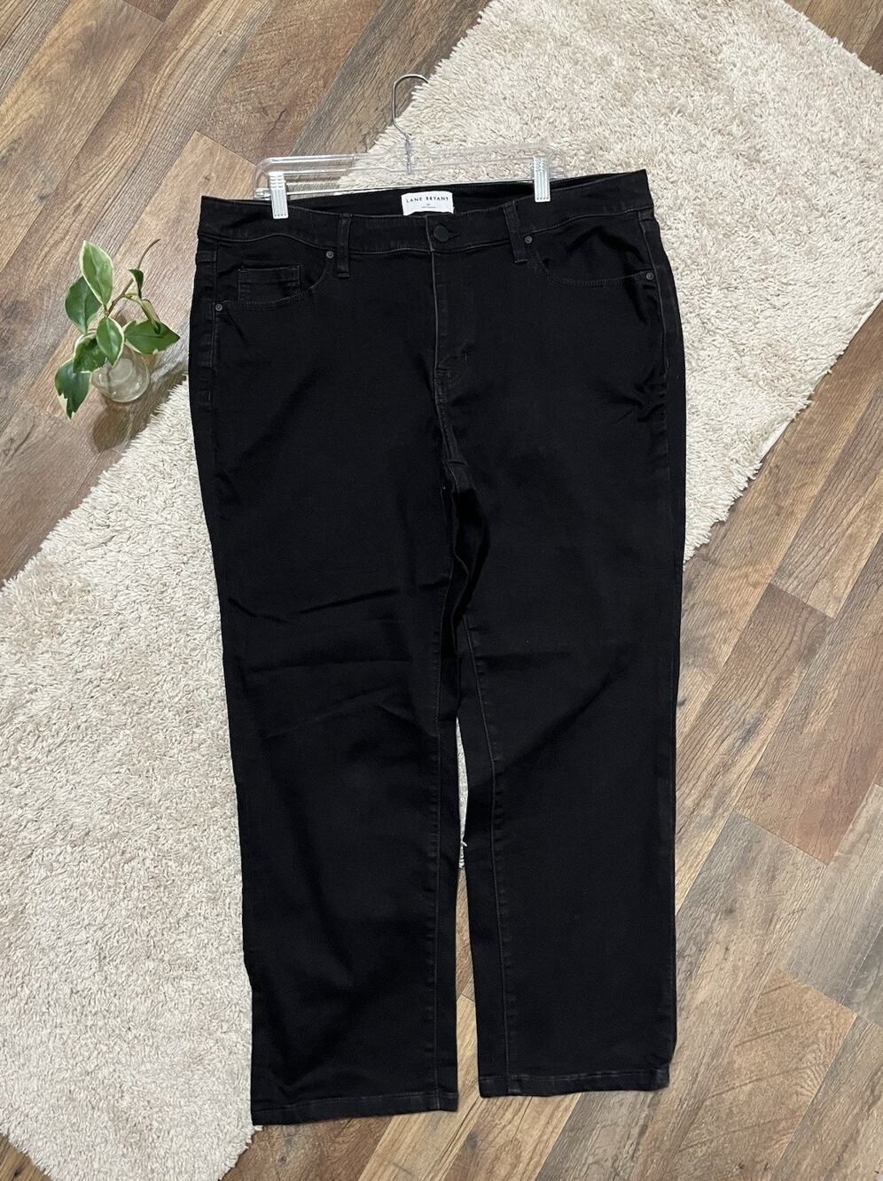 Lane Bryant 20 P Black Flex Magic Waist Signature Fit Mid-Rise Straight Jeans